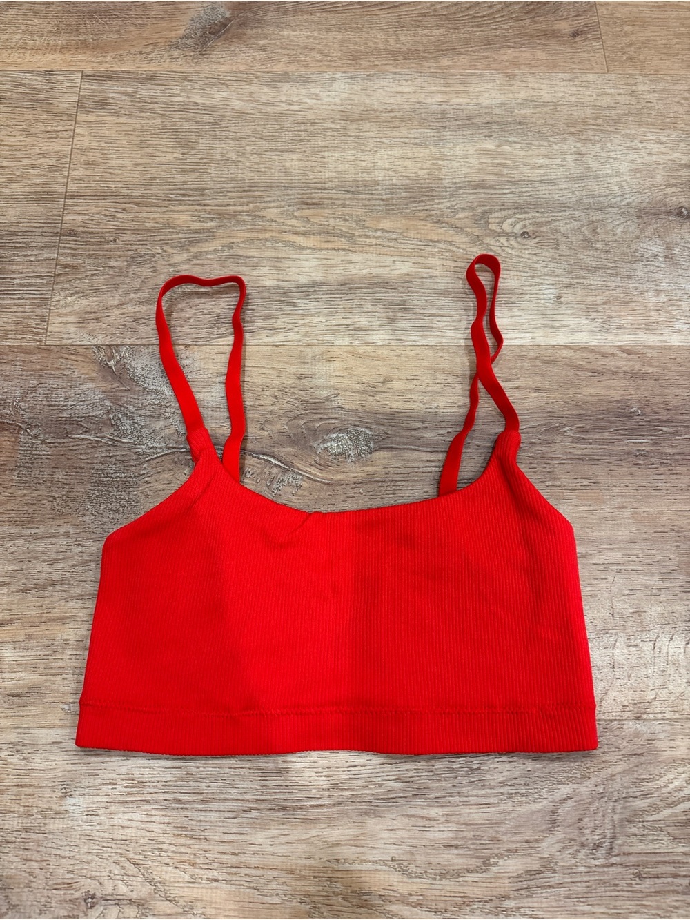 aerie Red Ribbed Bralette